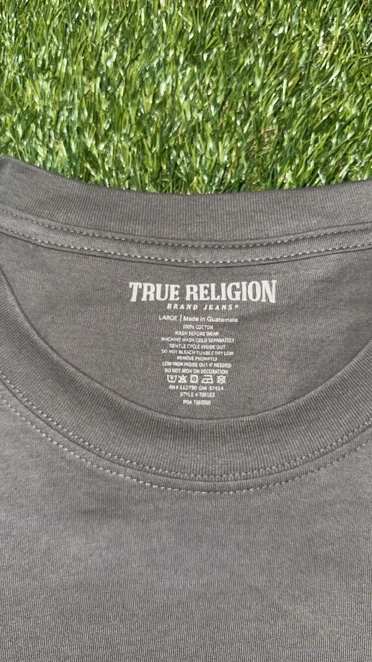 True Religion Men's World Tour Graphic T-Shirt Granite Grey